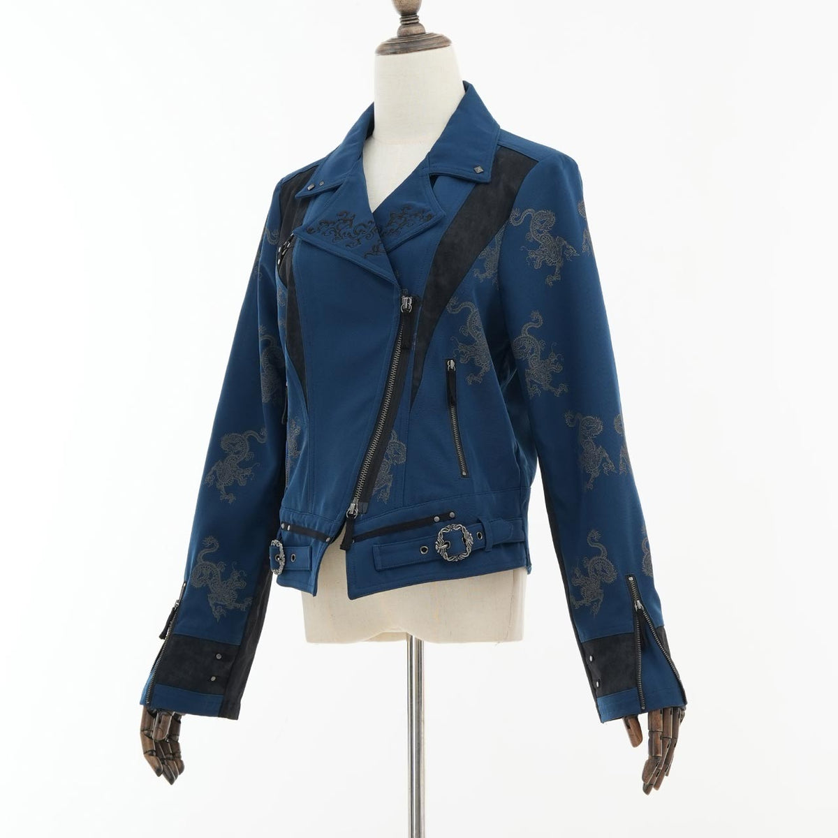 Elder Dragon Print Biker Jacket