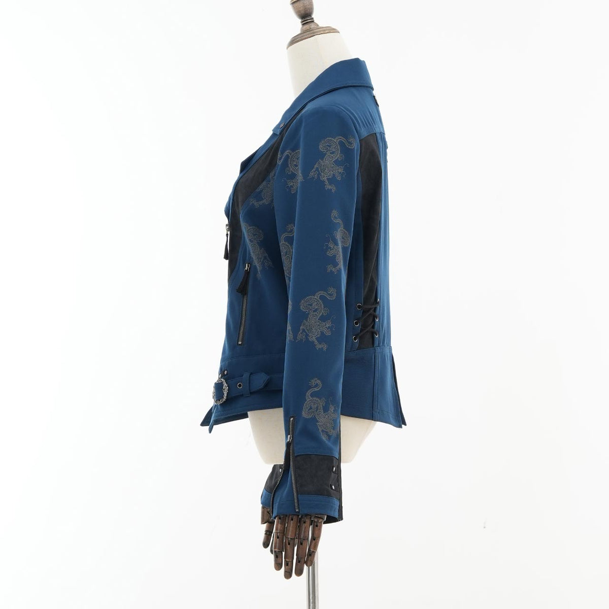 Elder Dragon Print Biker Jacket