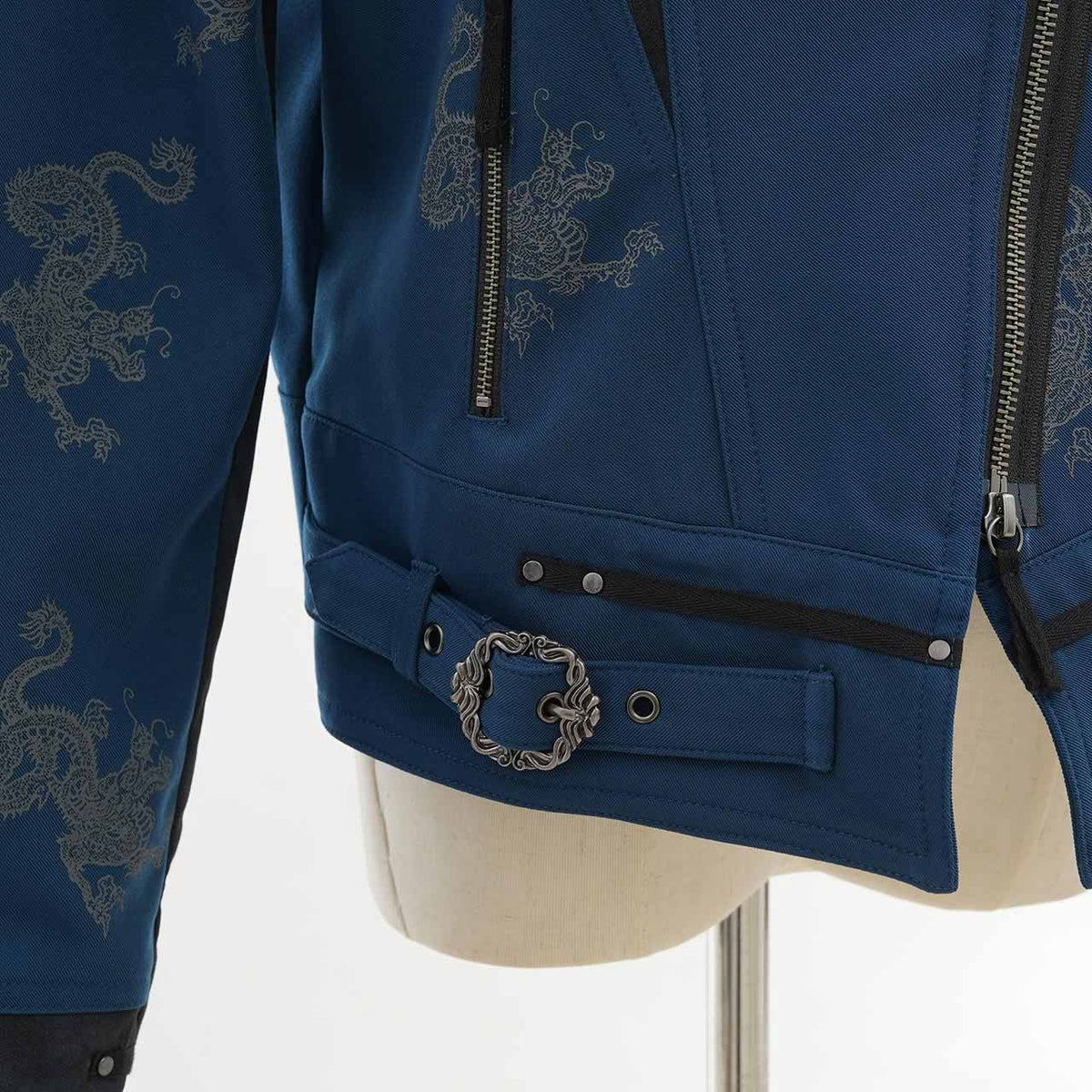 Elder Dragon Print Biker Jacket