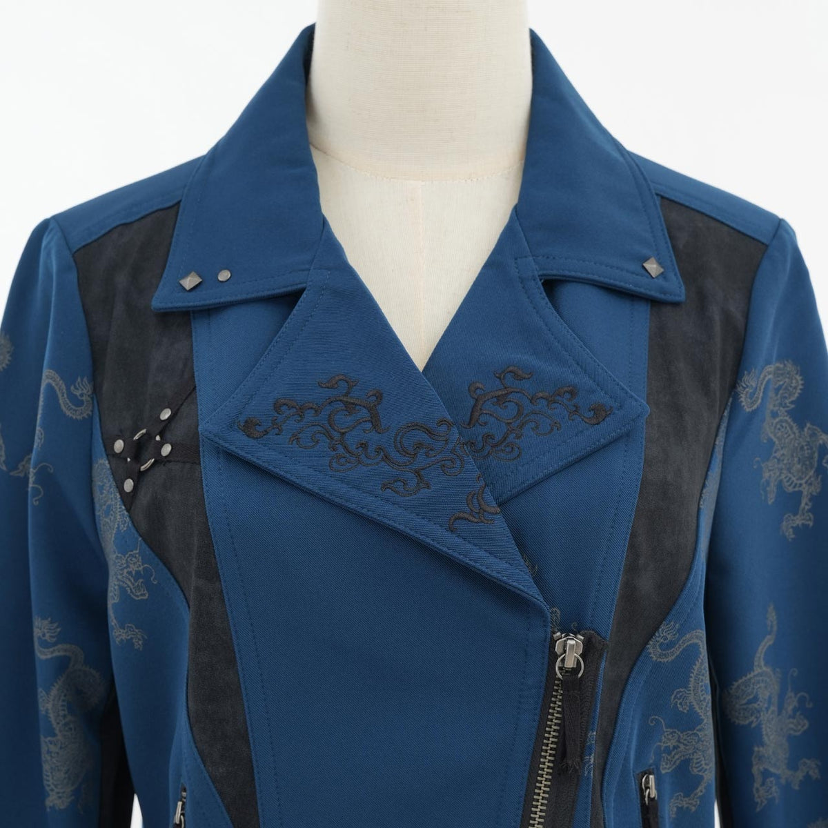 Elder Dragon Print Biker Jacket