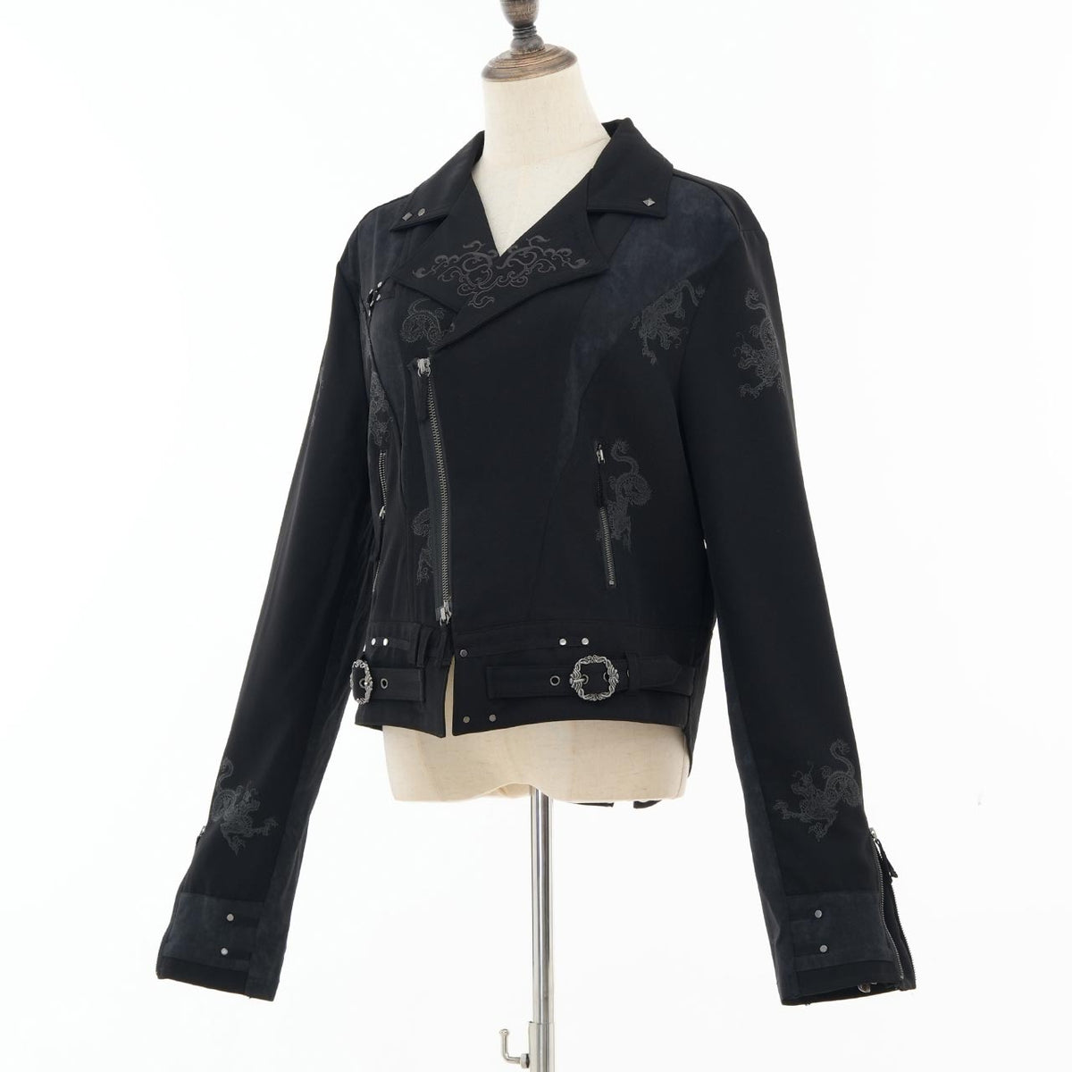 Ancient Dragon-Print Biker Jacket 【Men's】