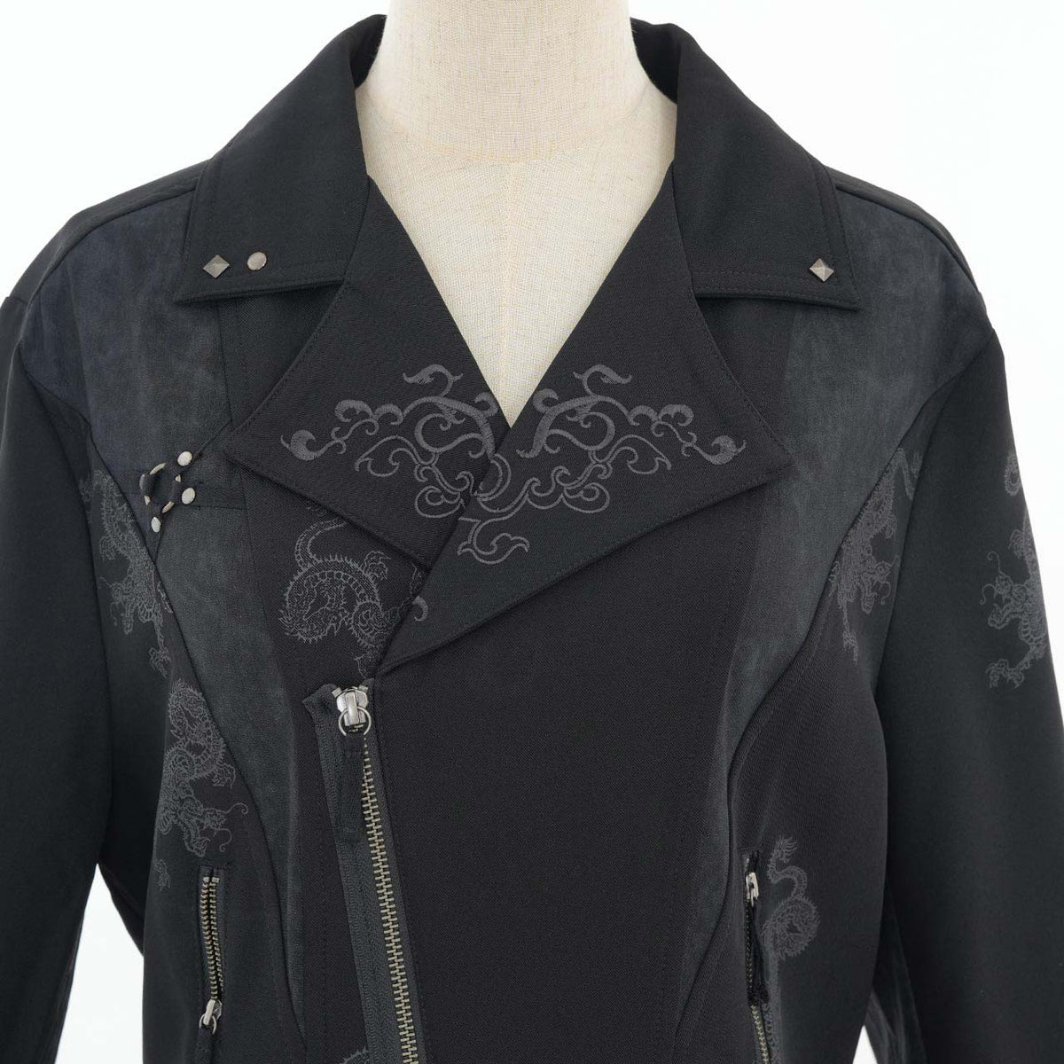Ancient Dragon-Print Biker Jacket 【Men's】