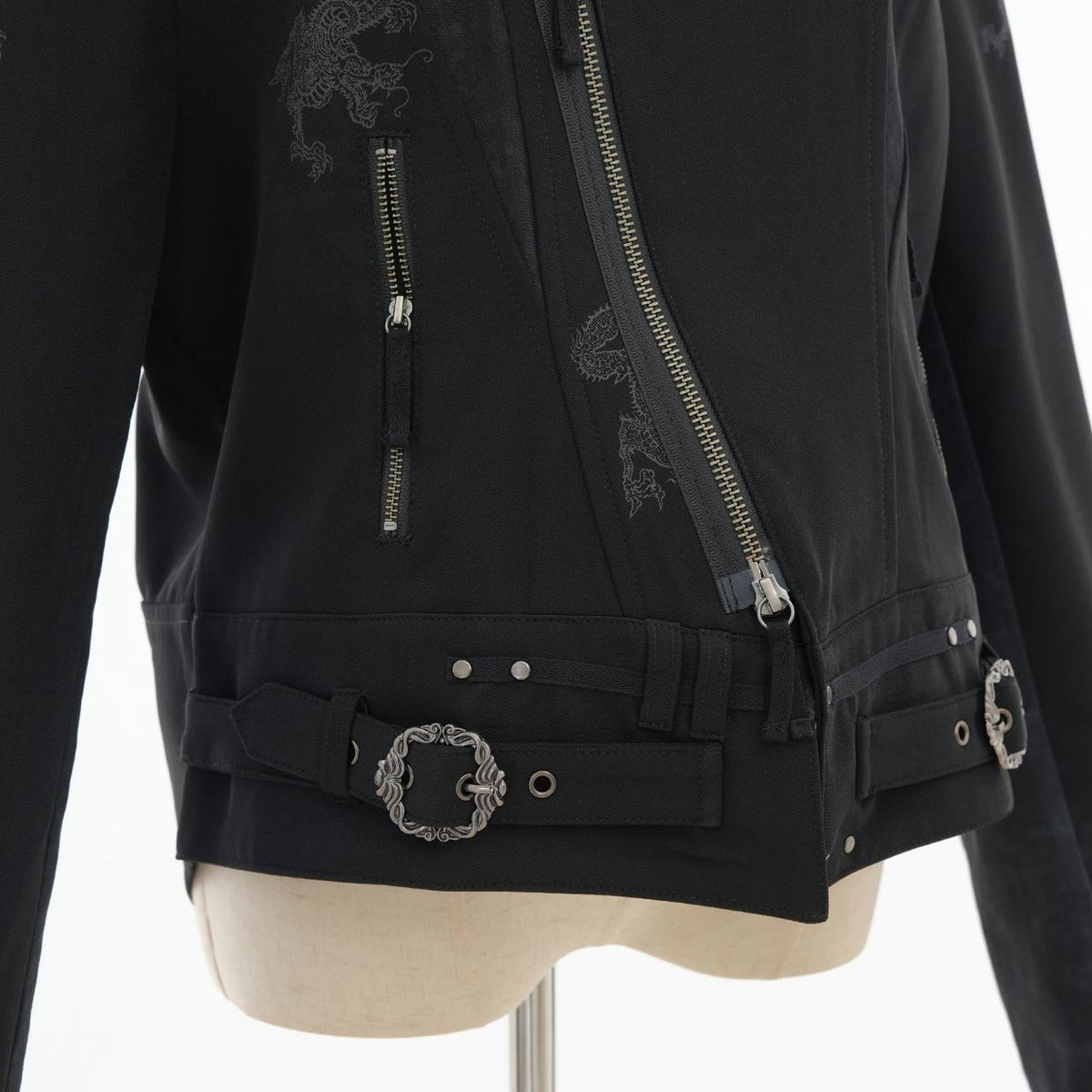Ancient Dragon-Print Biker Jacket 【Men's】