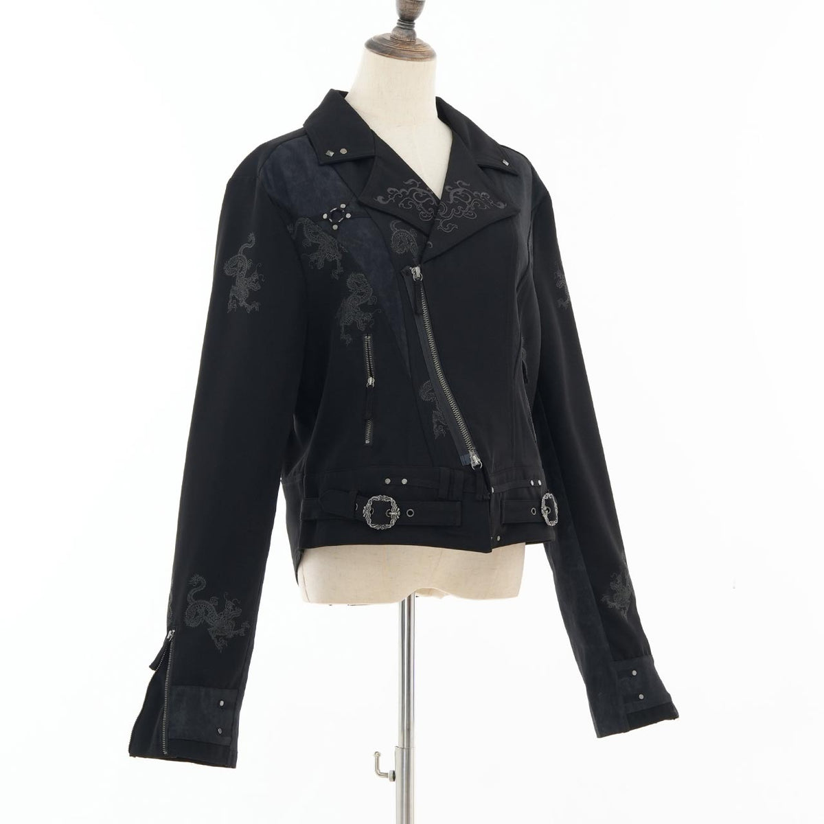 Ancient Dragon-Print Biker Jacket 【Men's】