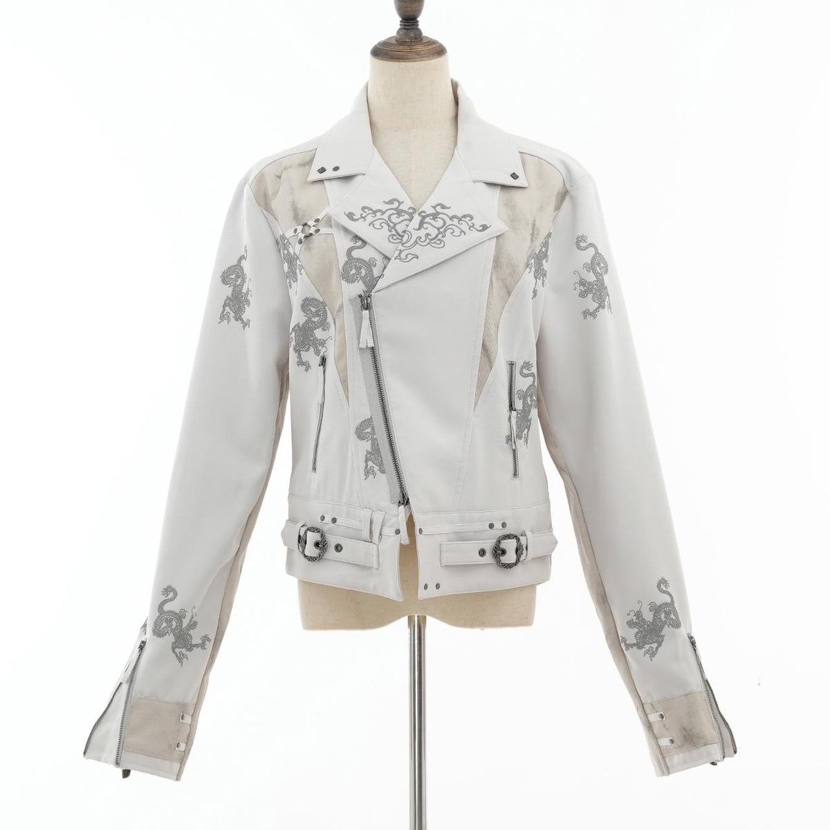Ancient Dragon-Print Biker Jacket 【Men's】