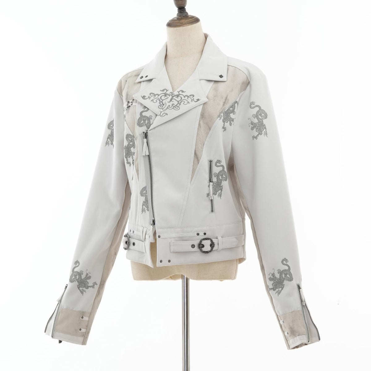 Ancient Dragon-Print Biker Jacket 【Men's】