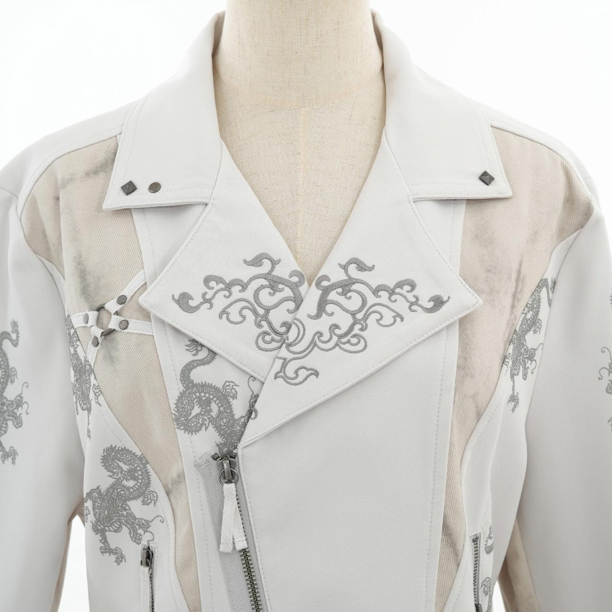 Ancient Dragon-Print Biker Jacket 【Men's】