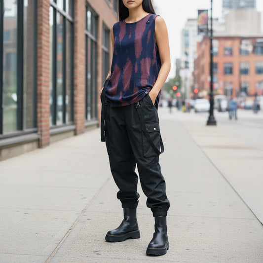 DESORO WORKS Uneven Dye Tank top