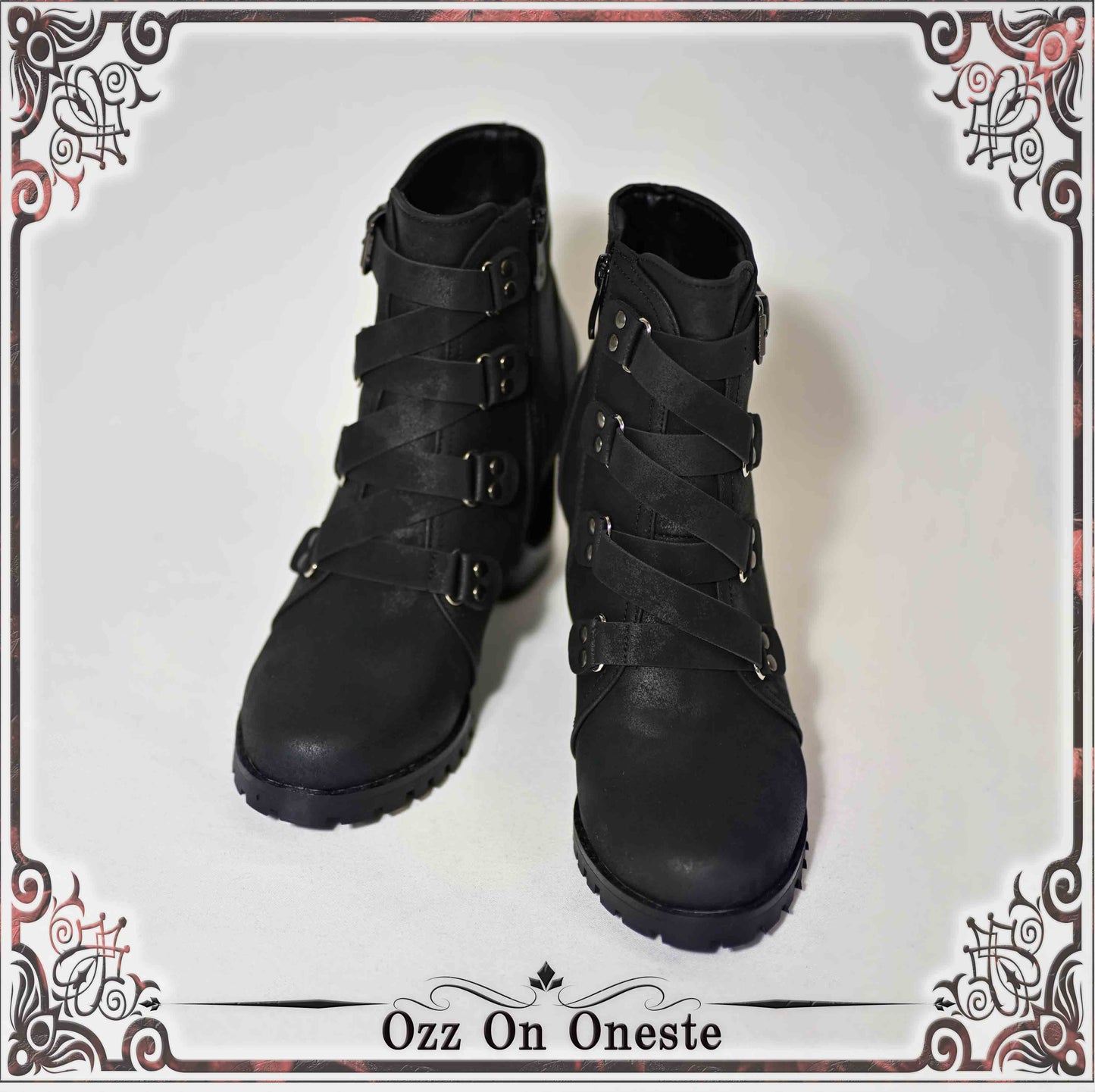 Rose embroidered short boots M