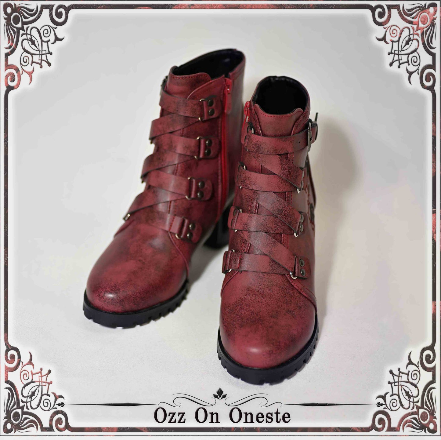 Rose embroidered short boots L