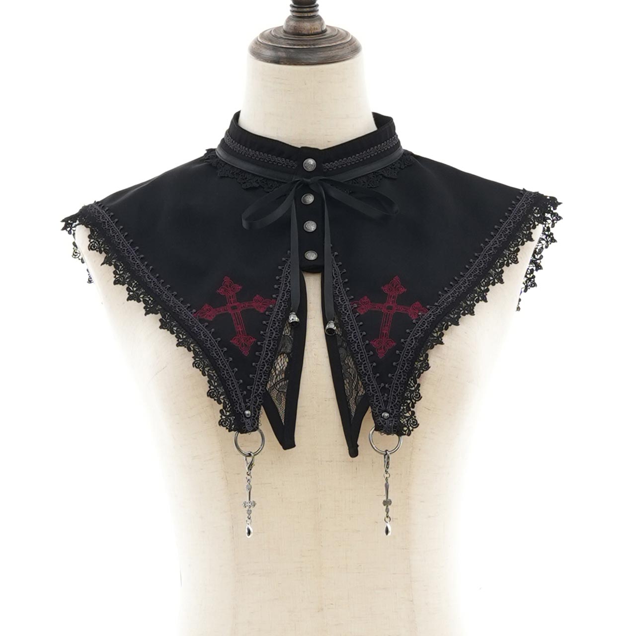 Whimsical Rosy Cats Rose Cross Detachable Collar