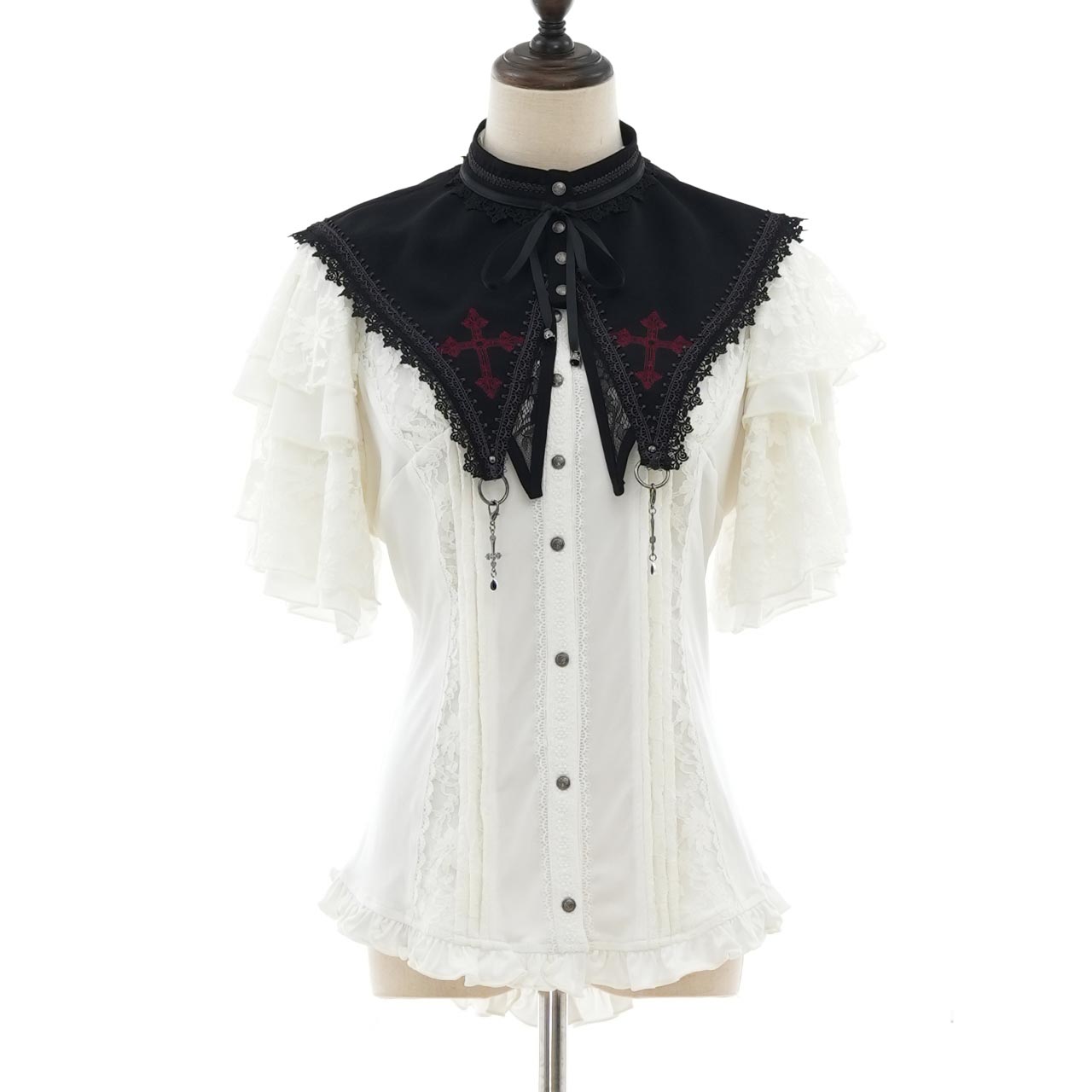 Whimsical Rosy Cats Rose Cross Detachable Collar