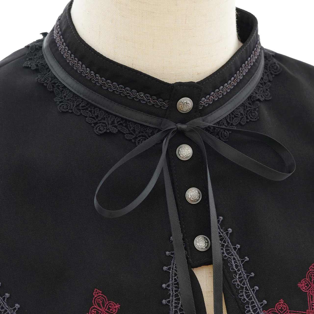 Whimsical Rosy Cats Rose Cross Detachable Collar