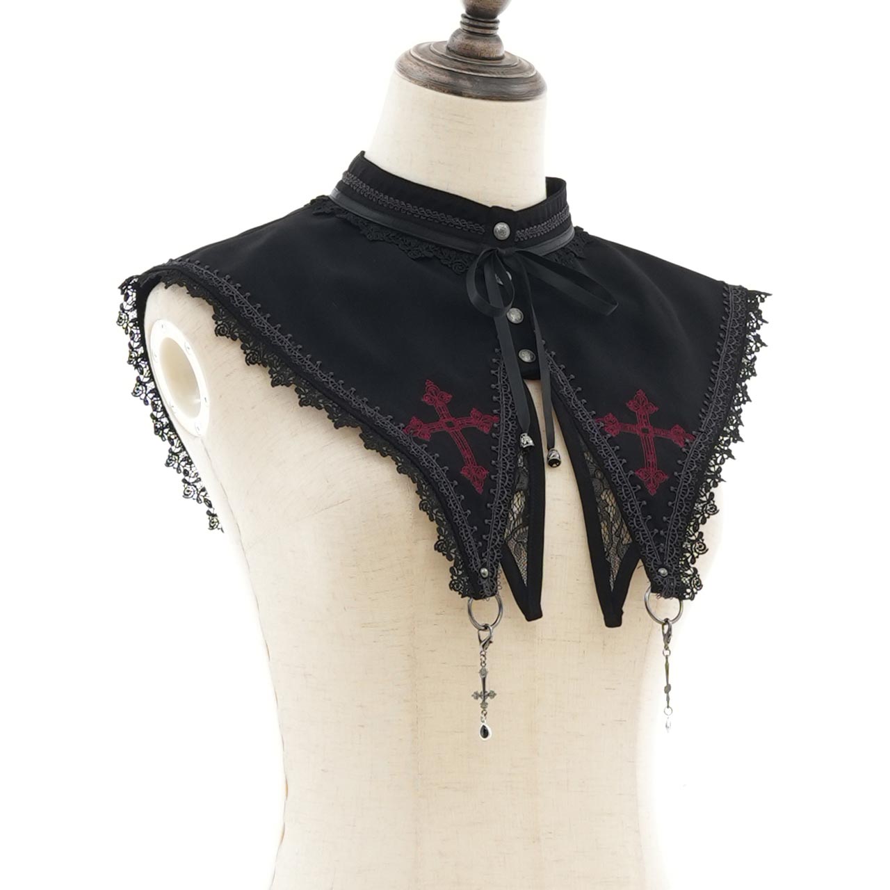 Whimsical Rosy Cats Rose Cross Detachable Collar