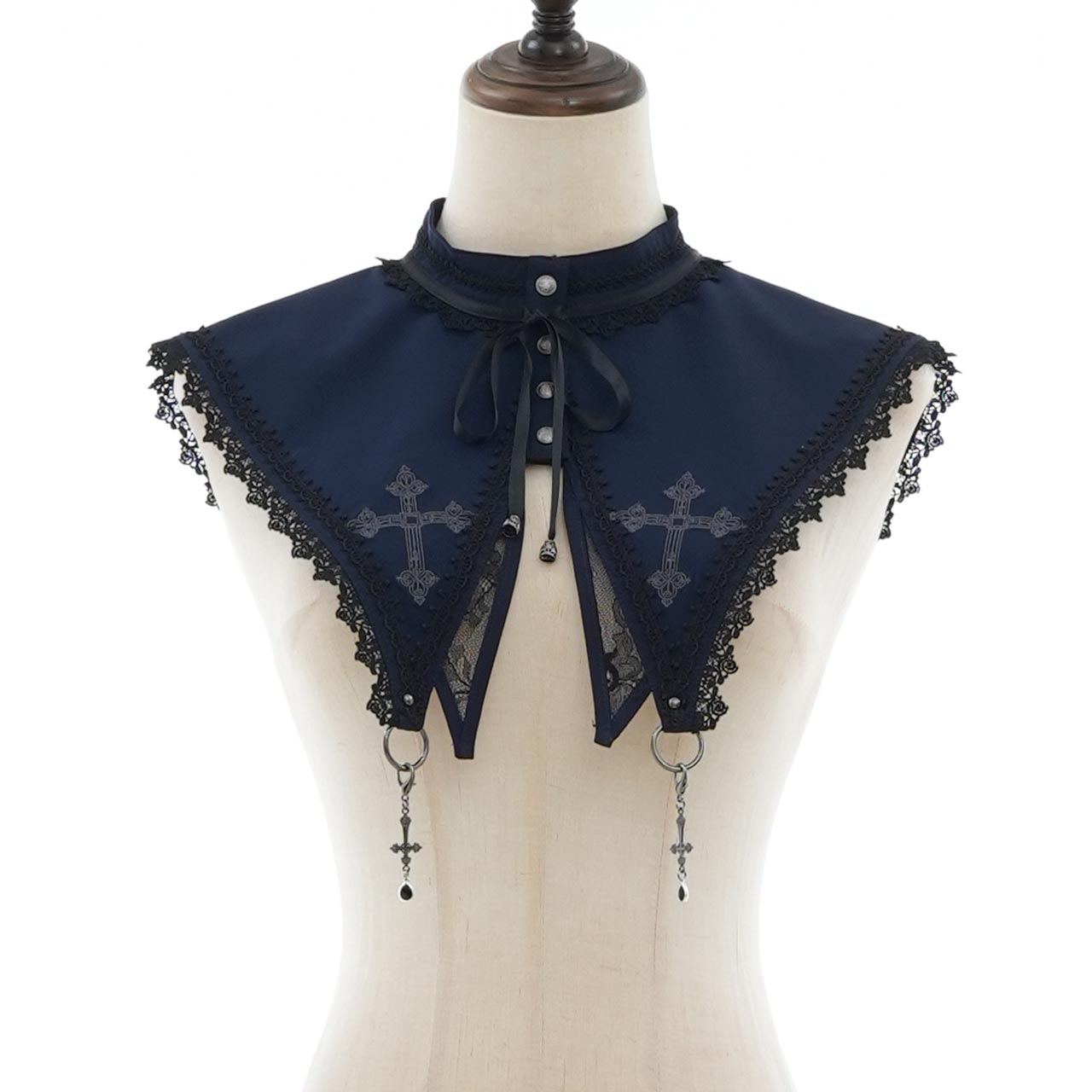 Whimsical Rosy Cats Rose Cross Detachable Collar