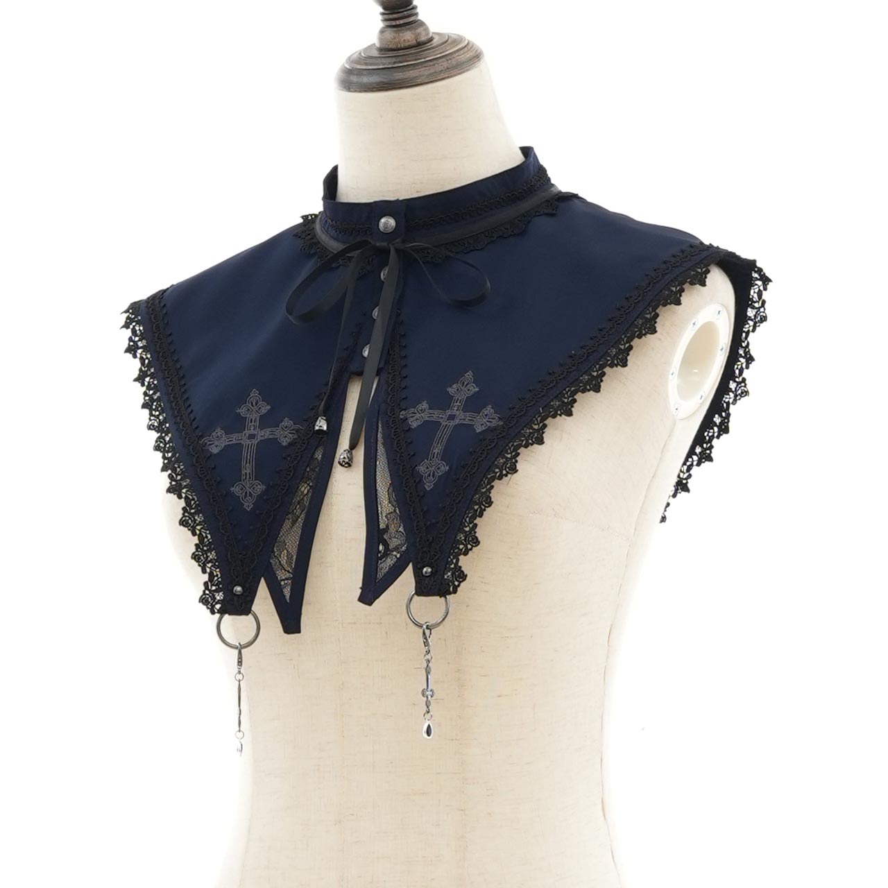 Whimsical Rosy Cats Rose Cross Detachable Collar
