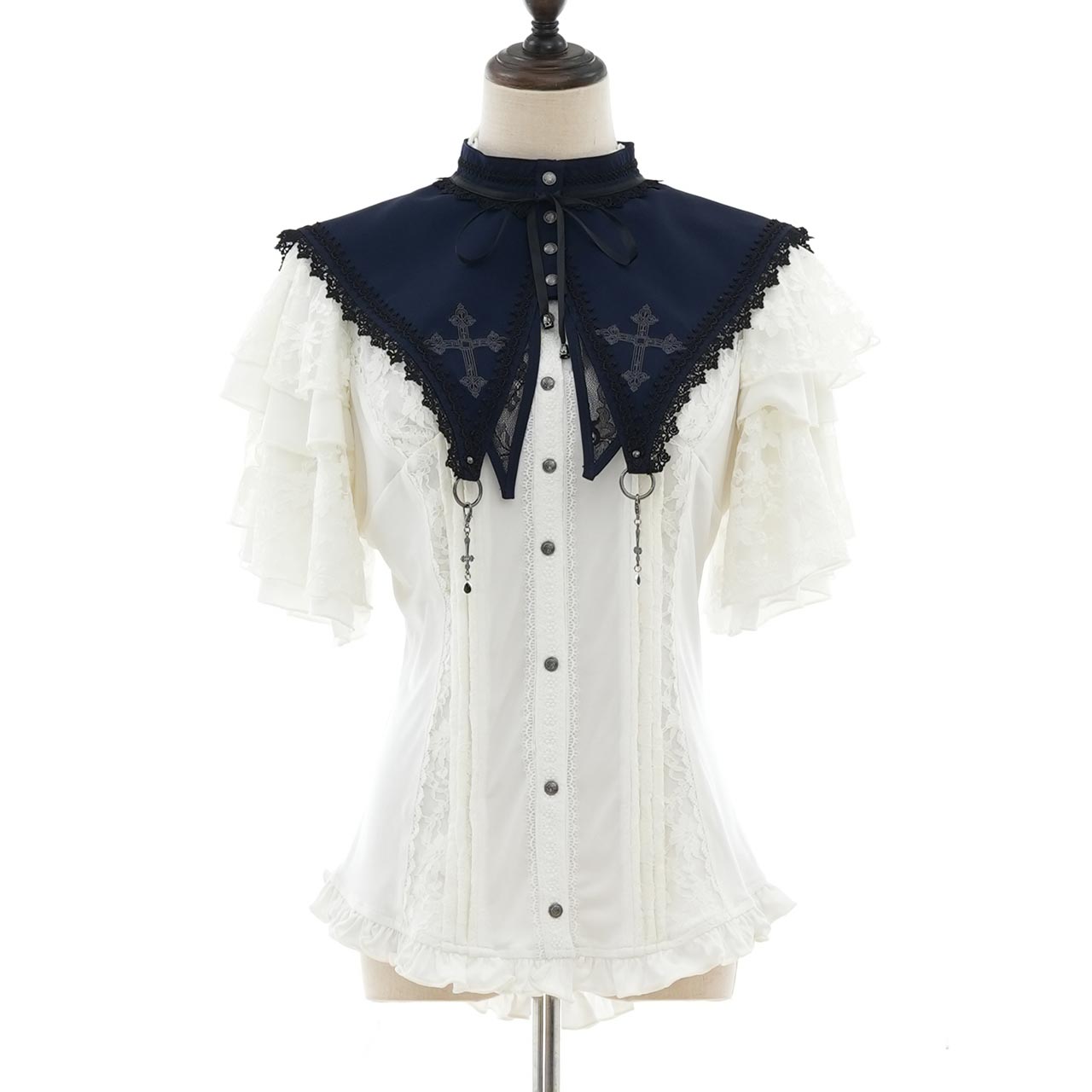 Whimsical Rosy Cats Rose Cross Detachable Collar
