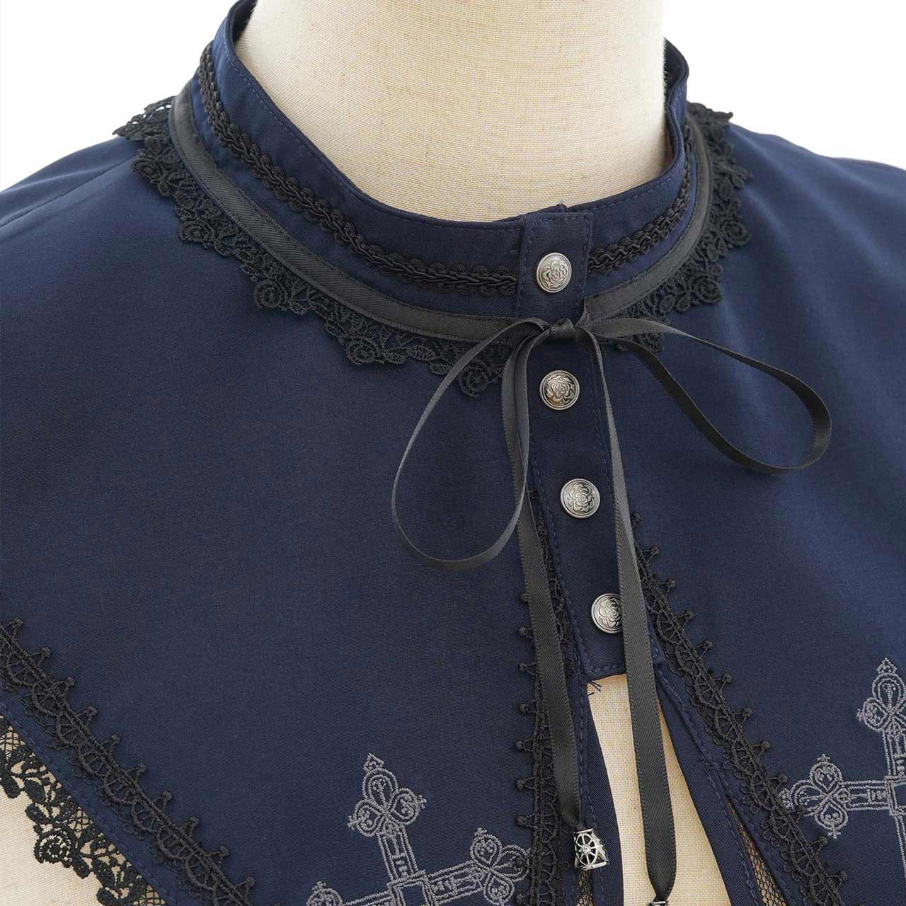 Whimsical Rosy Cats Rose Cross Detachable Collar