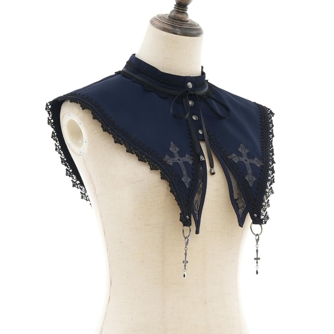 Whimsical Rosy Cats Rose Cross Detachable Collar