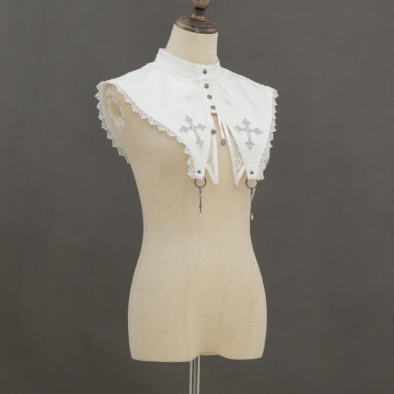 Whimsical Rosy Cats Rose Cross Detachable Collar