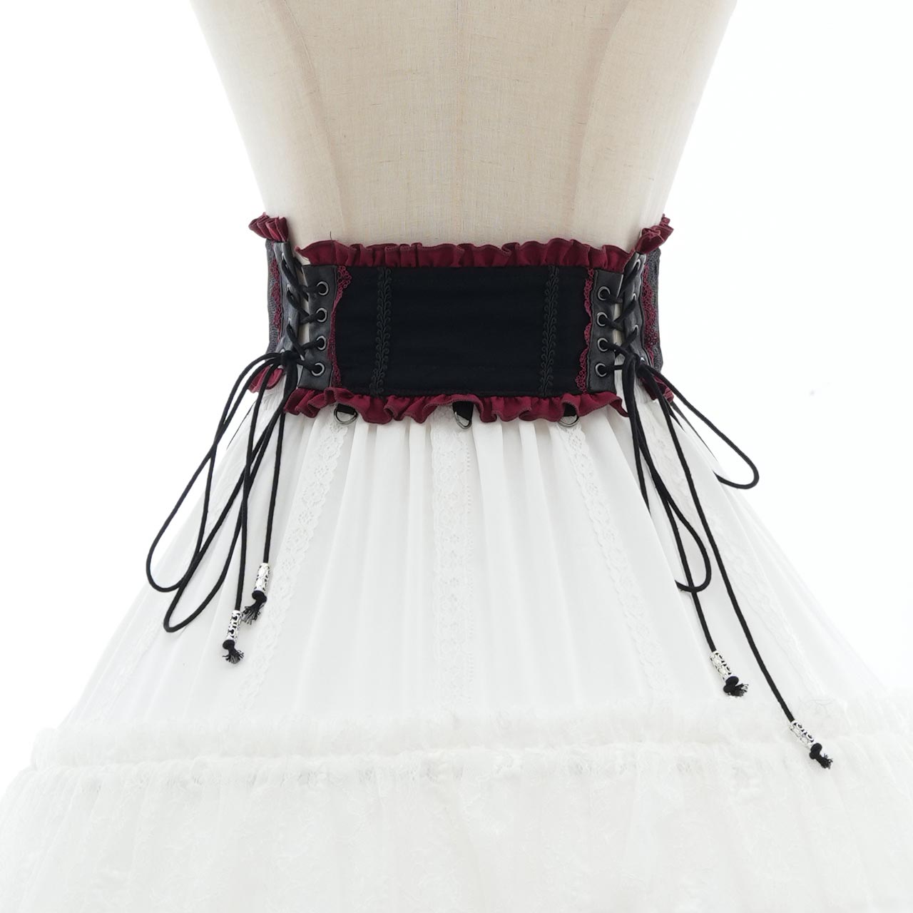 Whimsical Rosy Cats Ribbon Corset