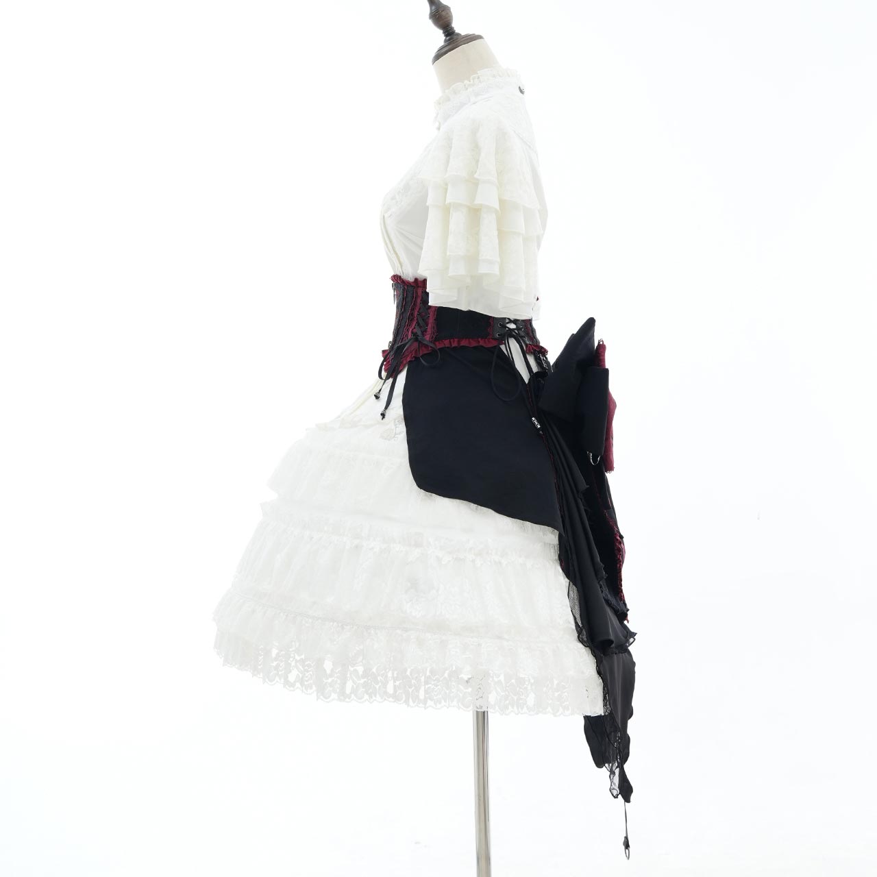 Whimsical Rosy Cats Ribbon Corset