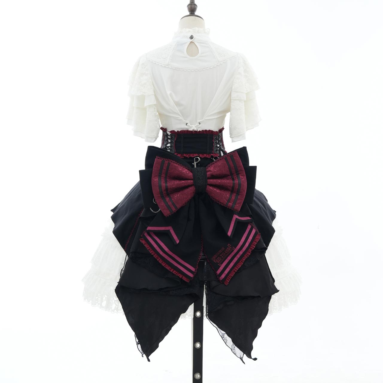 Whimsical Rosy Cats Ribbon Corset