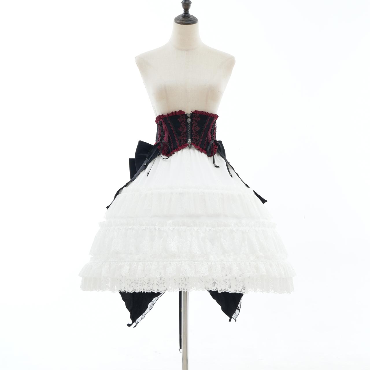 Whimsical Rosy Cats Ribbon Corset