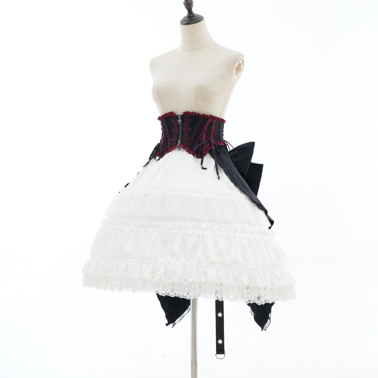 Whimsical Rosy Cats Ribbon Corset