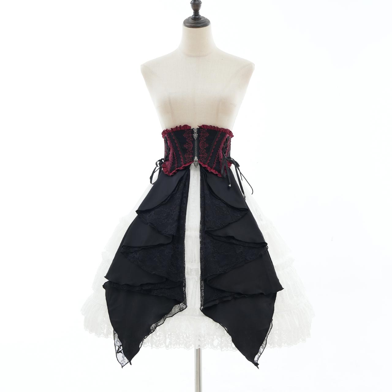 Whimsical Rosy Cats Ribbon Corset