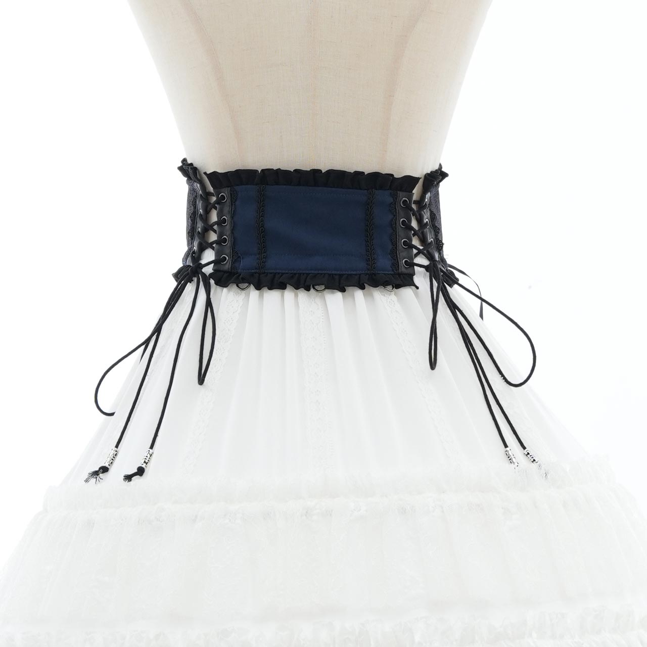 Whimsical Rosy Cats Ribbon Corset