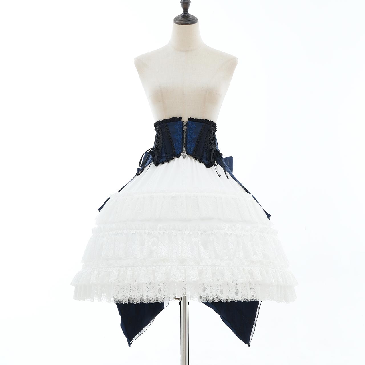 Whimsical Rosy Cats Ribbon Corset