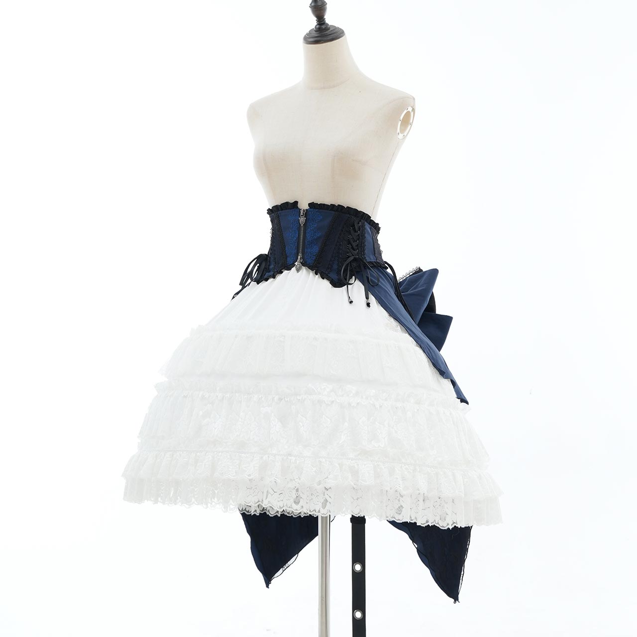 Whimsical Rosy Cats Ribbon Corset