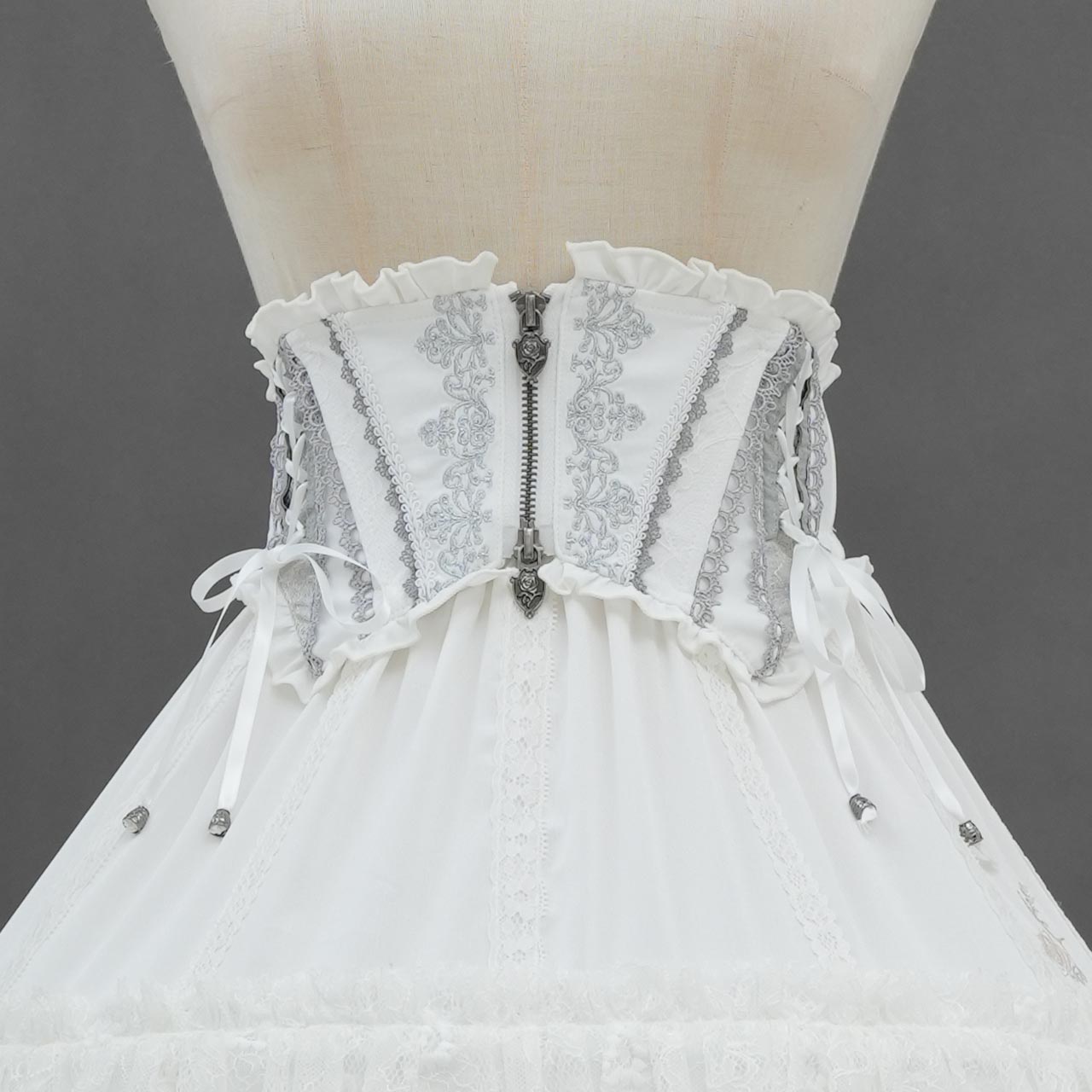 Whimsical Rosy Cats Ribbon Corset