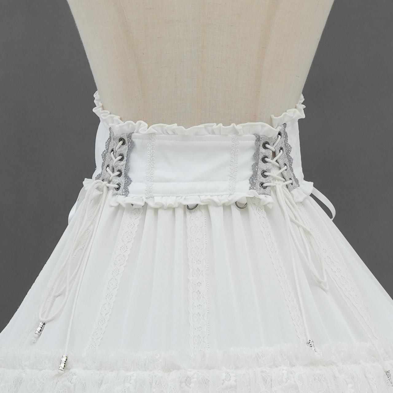 Whimsical Rosy Cats Ribbon Corset