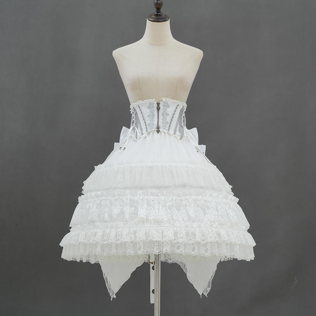 Whimsical Rosy Cats Ribbon Corset