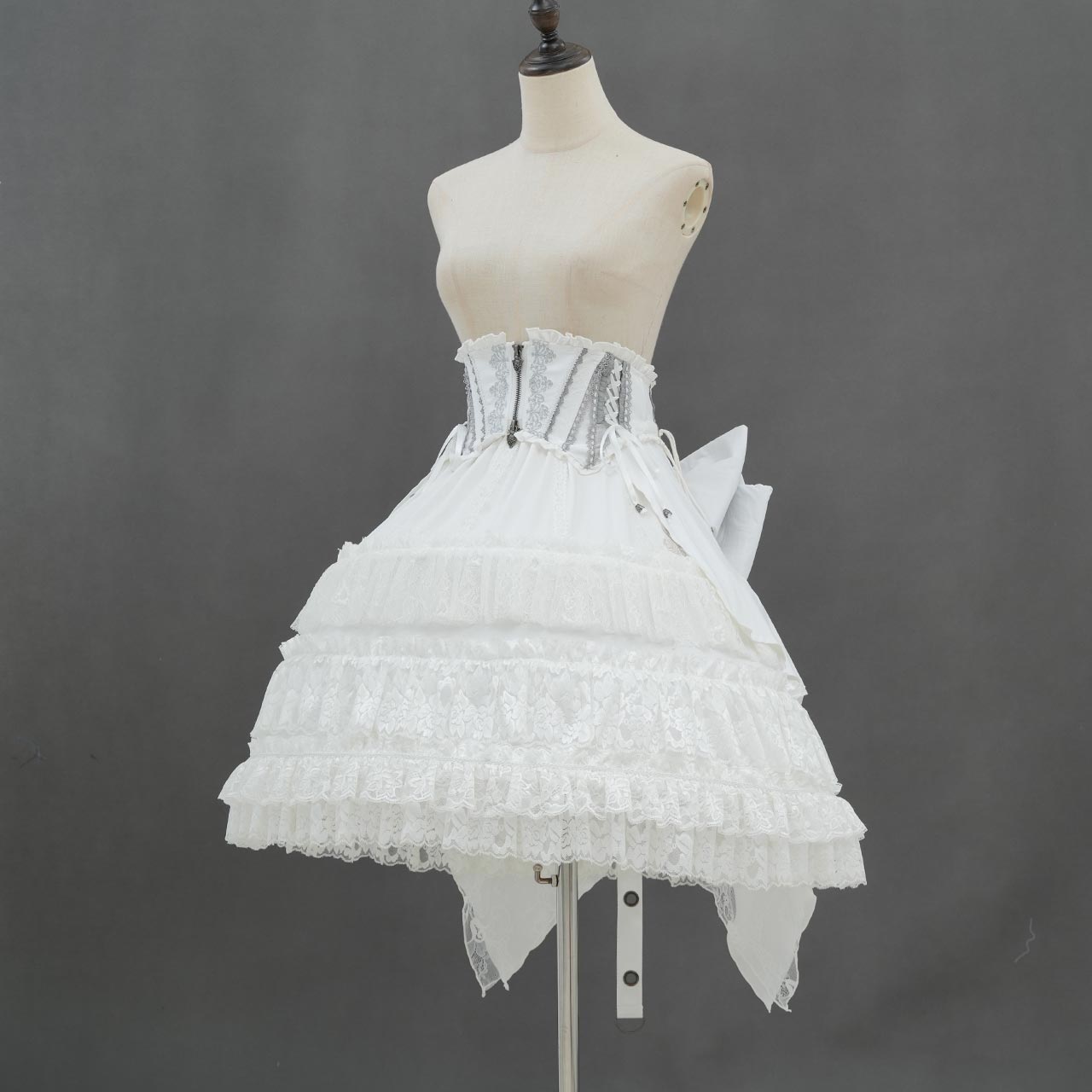 Whimsical Rosy Cats Ribbon Corset