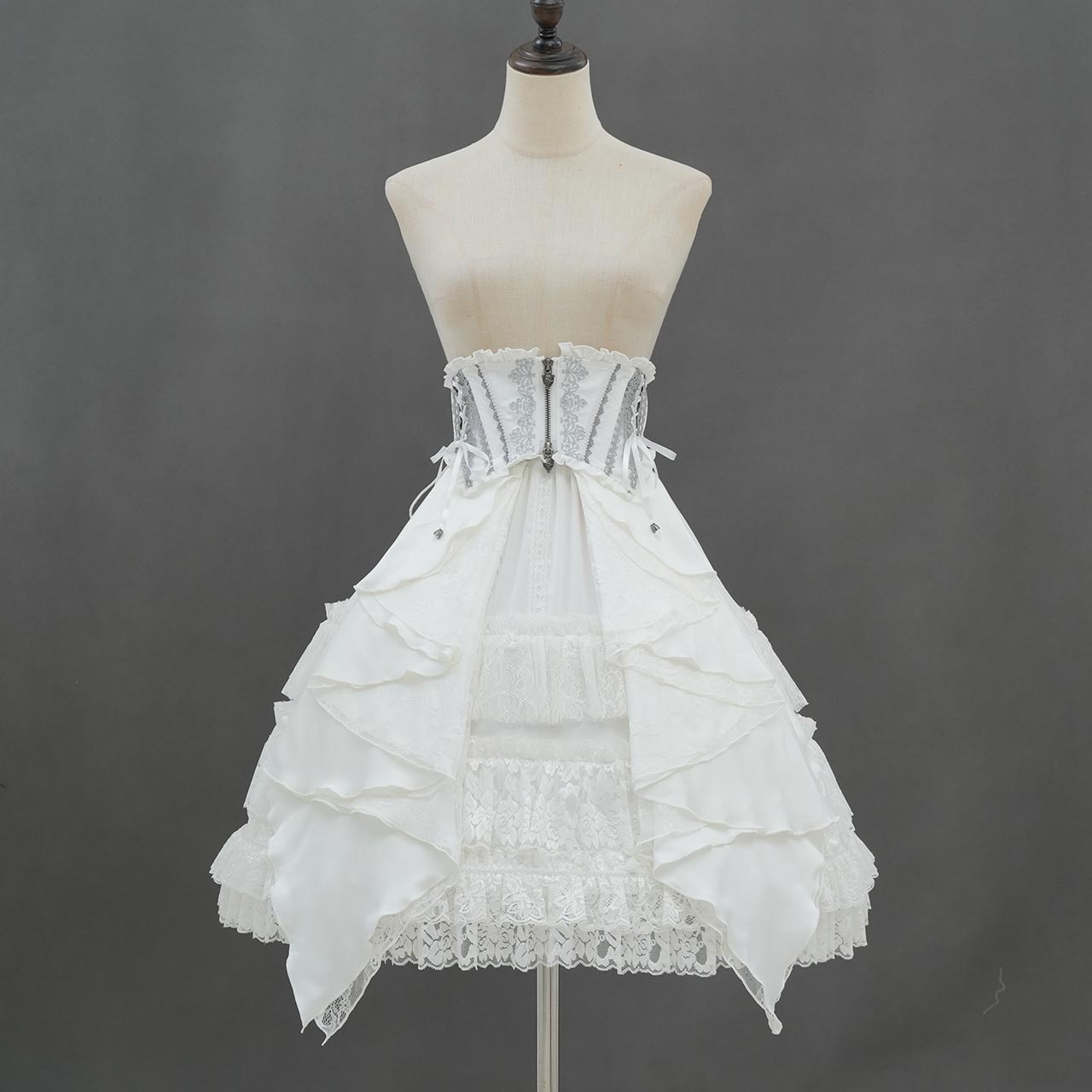 Whimsical Rosy Cats Ribbon Corset