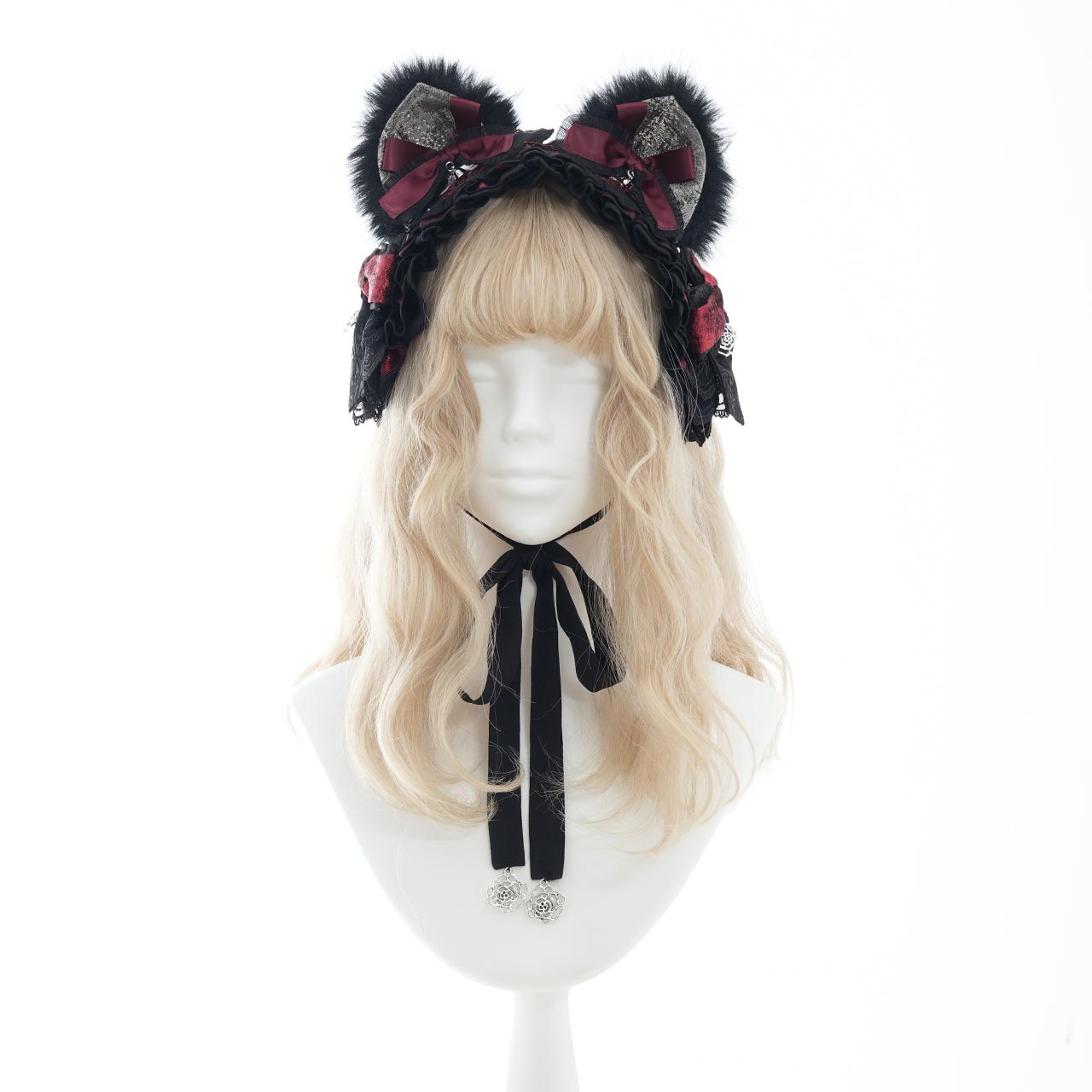 Whimsical Rosy Cats Cat-ear headdress