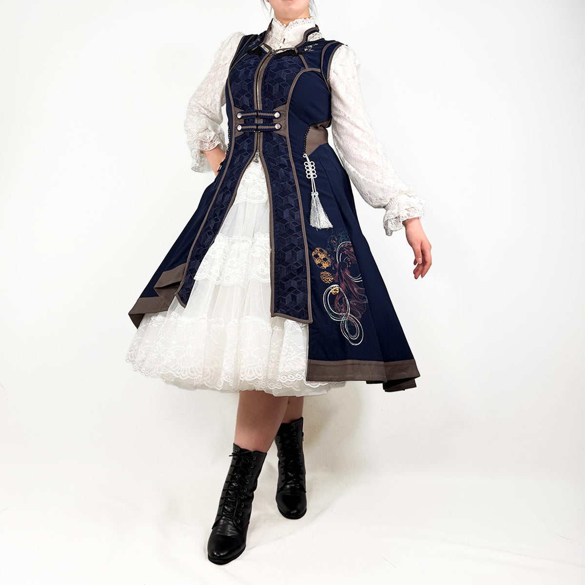 月光幻華 Asymmetrical Long Gilet 【L】