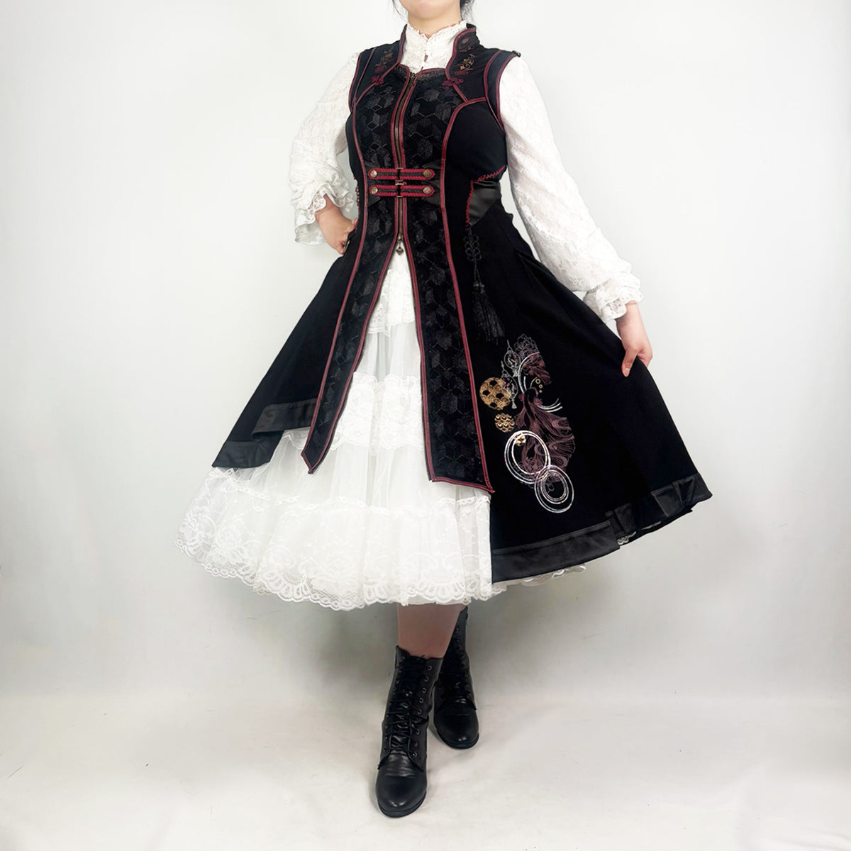 月光幻華 Asymmetrical Long Gilet 【L】