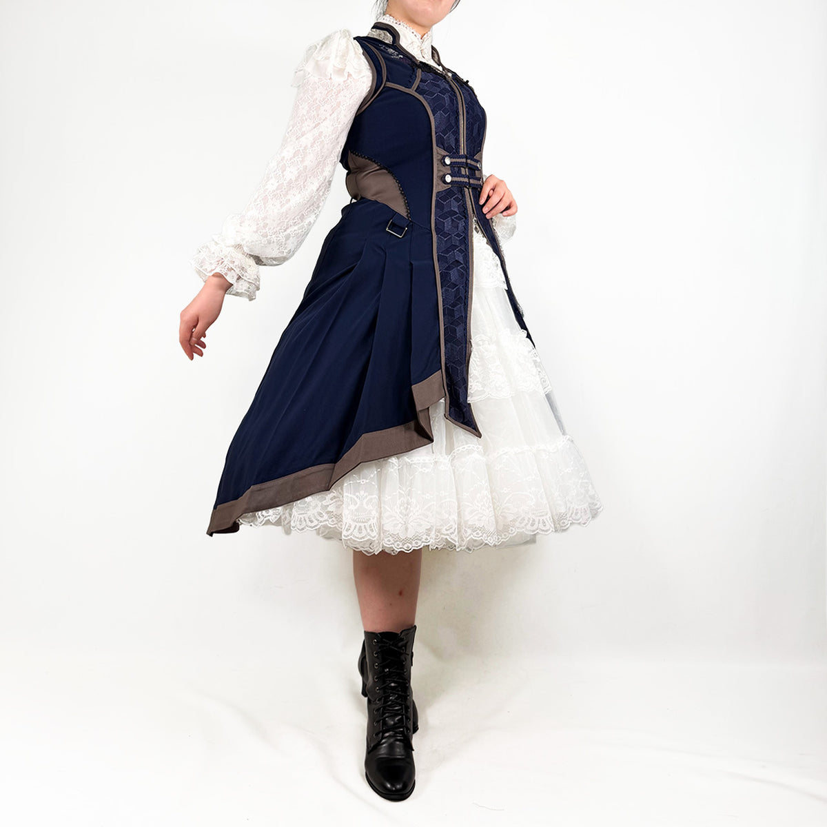月光幻華 Asymmetrical Long Gilet 【L】