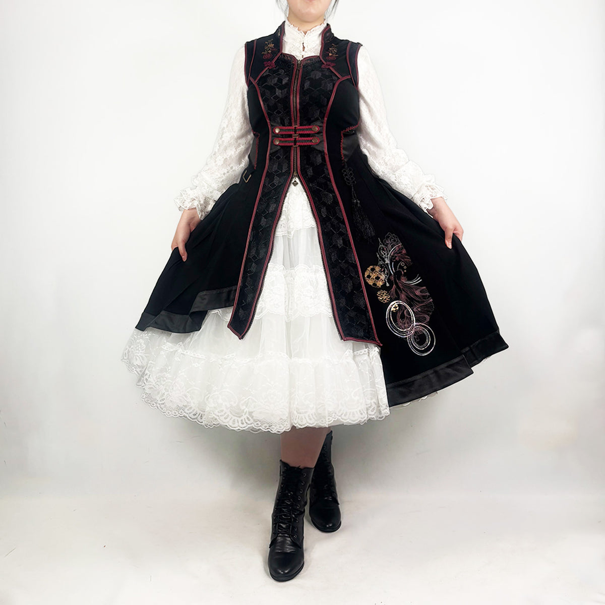 月光幻華 Asymmetrical Long Gilet 【L】