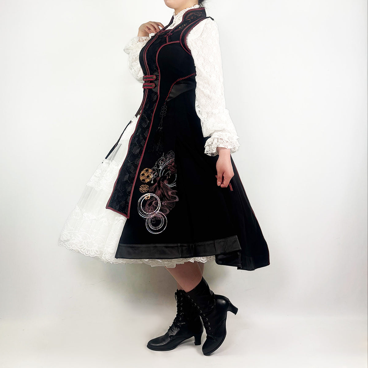 月光幻華 Asymmetrical Long Gilet 【L】